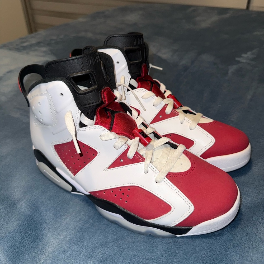 Jordan 6 Retro Carmine (2014) Red and White High-Top Sneakers 10.5